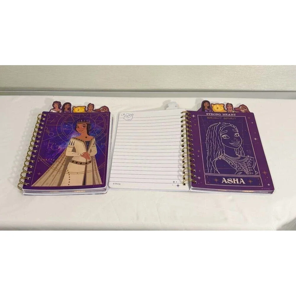 Disney Wish Spiral Journal with Character Tabs 80 Sheets Set of 2